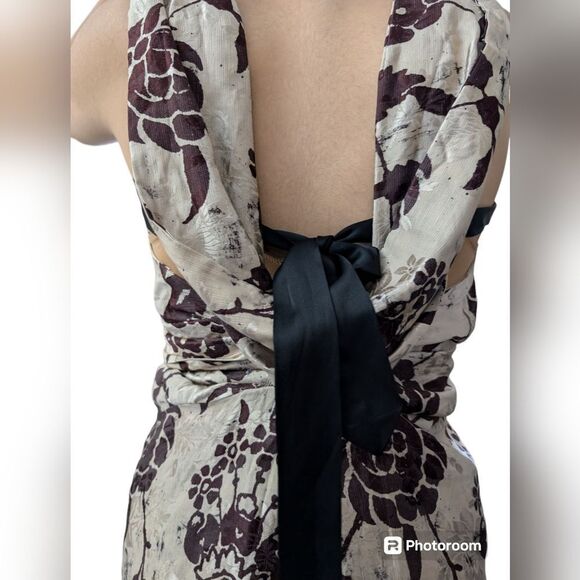 Dries Von Noten mocha brown floral size 38 runaway dress - Picture 2 of 9